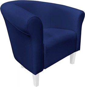 Fotel Milo tkanina Eko-skóra elegancki fotel do salonu i gabinetu : Kolor nogi - Biała, Kolor tkaniny - EKO-SKÓRA - 4D, Wysokość nogi - 15 cm