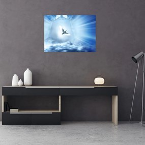 Obraz na szkle - Boska gołębica (70x50 cm)
