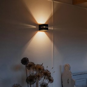 Nowoczesna lampa ścienna czarna i złota 9,7 cm - Transfer Groove