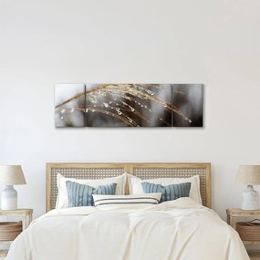Obraz kropli na roślinie (170x50 cm)