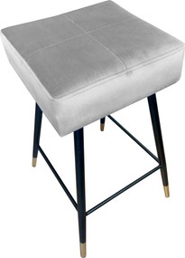 Hoker MAX krzesło barowe tkanina Welur podstawa metalowa : Kolor nogi - Czarno-złota stożek, Kolor tkaniny - VELVET - MG39, Typ siedziska - Siedzisko stałe
