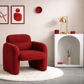 Fotel Wypoczynkowy do Salonu TOGO Bordowy Boucle Nowoczesny