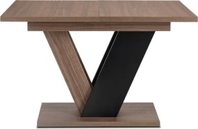 Stół Prostokątny Rozkładany CLARK 120-160 cm Orzech/Czarny Japandi