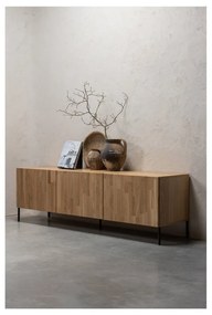 Szafka pod TV z litego drewna dębowego w naturalnym kolorze 180x56x46 cm Bono – WOOOD