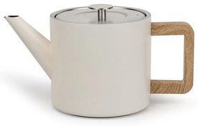 Dzbanek do herbaty ze stali nierdzewnej z sitkiem w kolorze kości słoniowej 1,1 l Duet Narvik – Bredemeijer