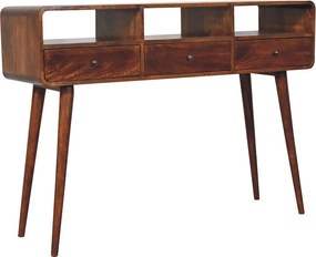 Artisan Furniture Lite drewno Potrójnie Zaokrąglony Stolik Konsola w Odcieniu Kasztanowym