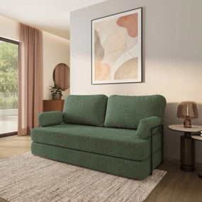 Masseno Sofa piankowa NIKSI z funkcją spania, Kanapa z pianki do salonu, Bezmontażowa, Tkanina bucle – Zielony QUELLE 37