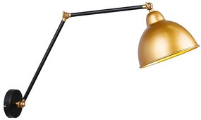 Metalowy kinkiet w czarno-złotym kolorze Truck – Candellux Lighting
