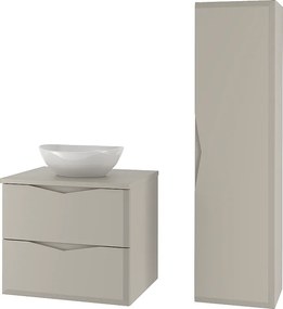 Kaszmirowy Zestaw Łazienkowy 60cm Szafka z Blatem Umywalka Słupek Delica