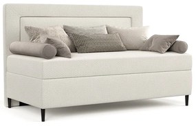 Beżowe tapicerowane łóżko jednoosobowe 80x200 cm Alba – Maison de Rêve