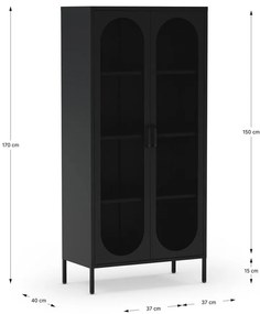 Czarna szafka 80x170 cm Diora – Marckeric