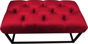 Ławka CHESTERFIELD tkanina Welur loft ławka metal : Kolor Stelaża - Czarny , Kolor tkaniny - VELVET - MG31, Typ tkaniny - Velvet