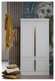 Jasnoszara szafa z litego drewna sosnowego 110x215x62 cm Organize – WOOOD