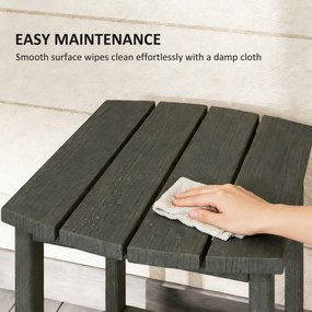 Outsunny Stolik ogrodowy, wodoodporny stolik balkonowy z HDPE, stolik jadalniany na zewnątrz, stolik campingowy do ogrodu, na taras, na balkon, 48 x 37 x 46 cm, szary | Aosom PL
