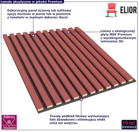 Panele akustyczne 6 szt. koralowe R2-E45