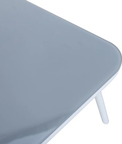 Zestaw mebli ogrodowych szary aluminium sofa fotele stolik sznurowanie