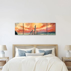 Obraz - Malowane miasto (170x50 cm)