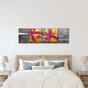 Obraz kolorowych kwadratów na czarnym tle (170x50 cm)