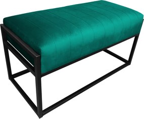 Ławka KAYA tkanina Welur loft ławka metal : Kolor Stelaża - Czarny , Kolor tkaniny - VELVET - MG20, Typ tkaniny - Velvet
