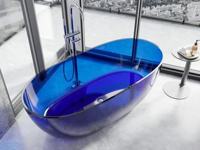 Mexen Pure sapphire wanna wolnostojąca transparentna 170 x 80 cm, korek chrom - 58071708016