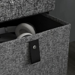 HOMCOM Ławka na Buty, Obicie w Optyce Lnu, 6 Komór, Rama z MDF, Szary