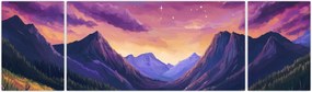 Obraz - Fioletowy krajobraz (170x50 cm)
