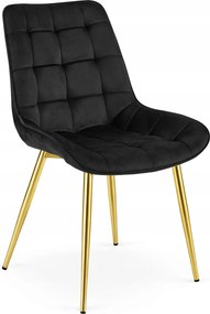 Czarne krzesło metalowe do salonu glamour E8-N59