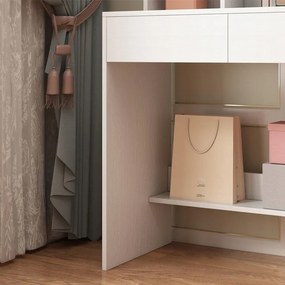 Toaletka kosmetyczna z lustrem LED 80 cm – nowoczesna toaletka do makijażu i wizażu w stylu loft