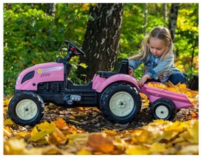 Falk traktor country star różowy na pedały + przyczepka i klakson od 2 lat.
