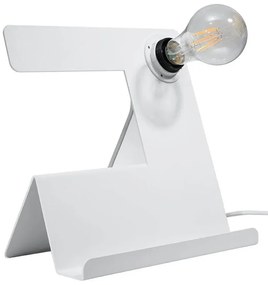 Lampa biurkowa INCLINE biała ze stojakiem SOLLUX  LIGHTING
