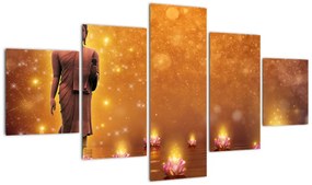 Obraz - Budda w złotym blasku (125x70 cm)