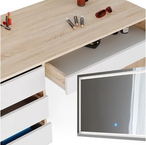 Stół Madalitional biały/sonoma 120x55x75 sherry