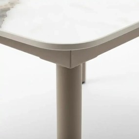 Stół ogrodowy aluminiowy beżowy 180x90 cm Spiek kamienny solidny i trwały