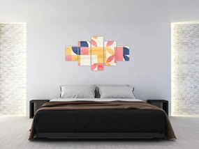 Obraz - Abstrakcja z wzorami retro (125x70 cm)