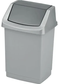 Szary kosz na śmieci Curver Click-it, 15 l