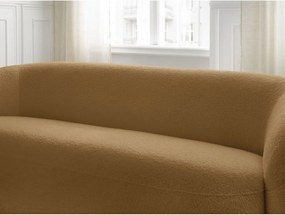 Musztardowa sofa z materiału bouclé 193 cm Elina – Bobochic Paris