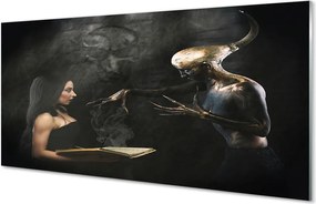 Szkło do Kuchni na Ścianę Kobieta jako Cień Nocy