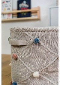 Jasnobrązowy tekstylny dziecięcy kosz na zabawki ø 30x35 cm Taupe – Kindsgut