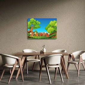 Obraz na szkle - Wesołe wiewiórki (70x50 cm)