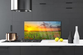 Panel Szklany Słoneczna Polana Kwiatowa