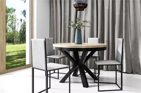 Stół loftowy okrągły rozkładany Bistro 100–176 cm – industrialny stół do jadalni, stalowe nogi
