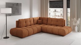 Masseno Narożnik DUCA z funkcją spania i pojemnikiem na pościel Narozniki L, Rozkładana sofa - Ceglasty, FLOW 09