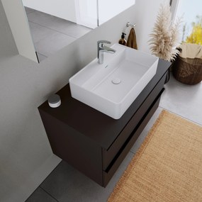 Umywalka nablatowa Duravit DuraBrezzaOdlew mineralny - Z półką na baterię - 60 x 40 x 14 cm