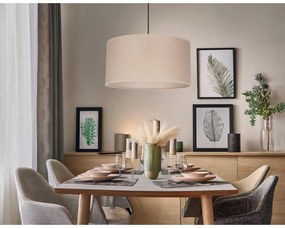 Beżowa lampa wisząca z tekstylnym kloszem ø 40 cm Shanti – Candellux Lighting