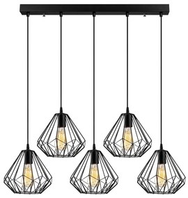 Czarna lampa wisząca z metalowym kloszem Diamond – Opviq lights
