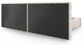 Beżowe tapicerowane łóżko dwuosobowe ze schowkiem i stelażem 160x200 cm Mamaia – Micadoni Home