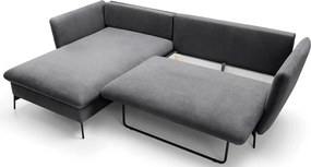 Ciemnoszara kanapa narożna rozkładana N8-C33