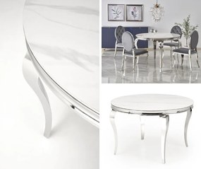 Stylizowany okrągły stół z marmurowym blatem Reginald Halmar