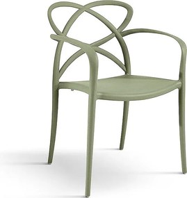 Zestaw 4 zielonych foteli z polipropylenu - LONG ISLAND