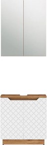 Zestaw mebli łazienkowych dąb/biały ze strukturą płytek 59.8x32x62.1 lotta